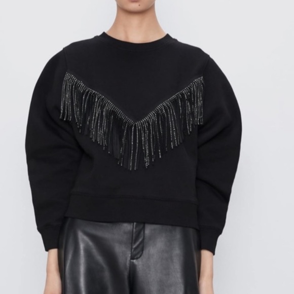 sweatshirt with fringe